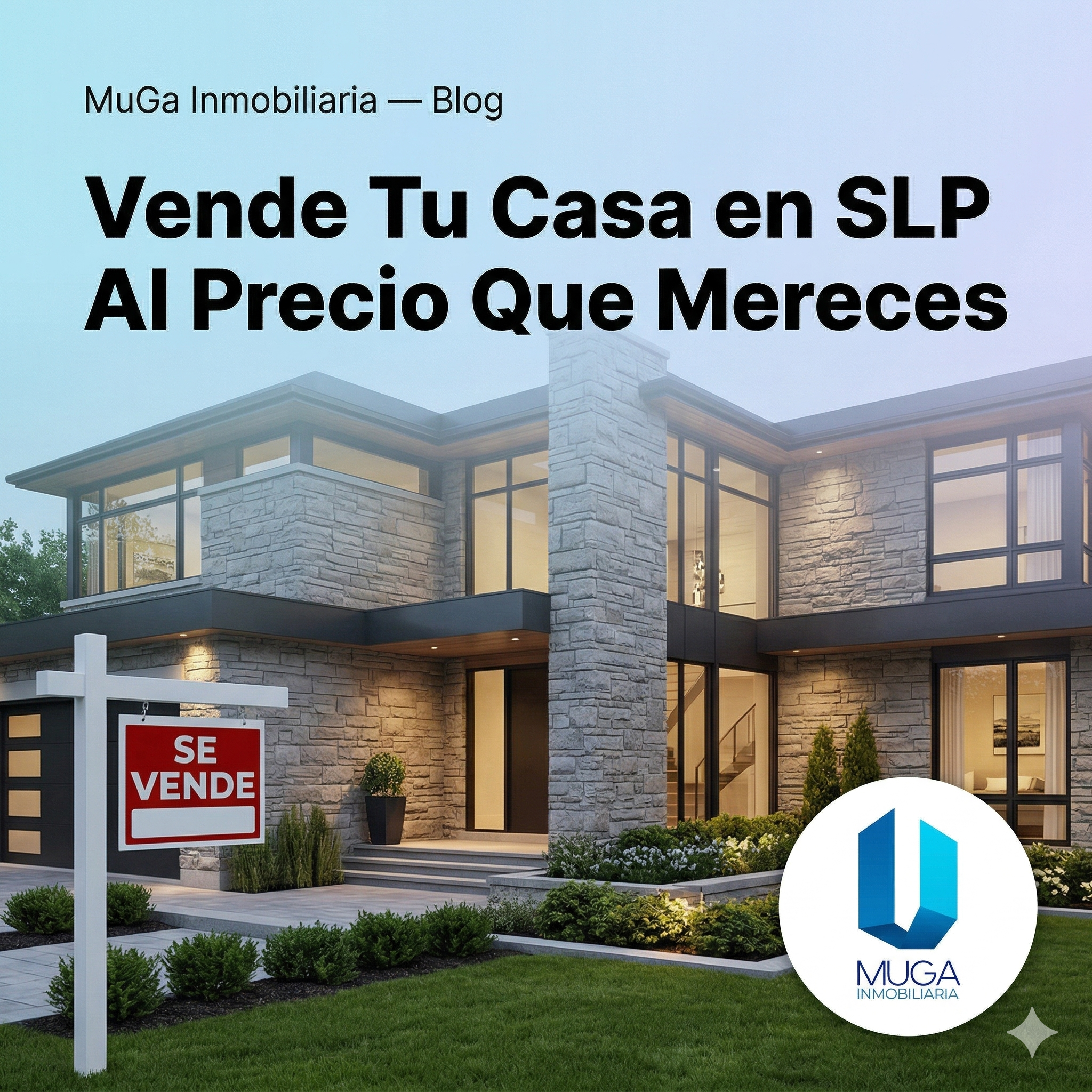 Casa moderna en San Luis Potosí con letrero Se Vende
